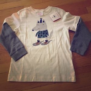 Hanna Andersson crampon Fox layer tee 120 6-7 NWT